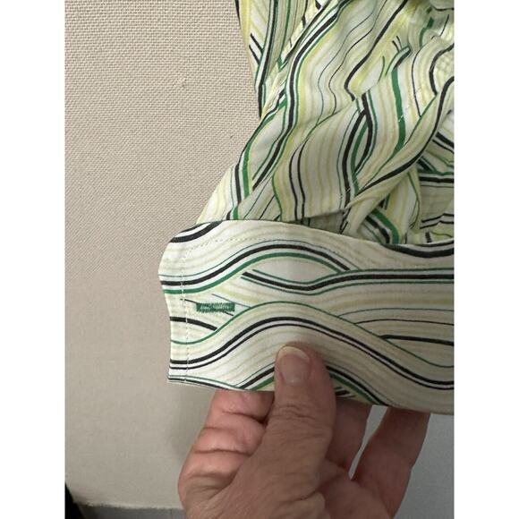 Raw Blue Nu Realms shirt Mens 3XL Multi Colored Striped Button Down Cuff Sleeves - Picture 9 of 14